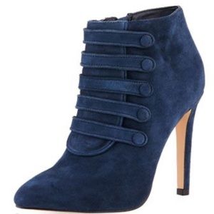 Neiman Marcus Blue Suede Bootie 5.5